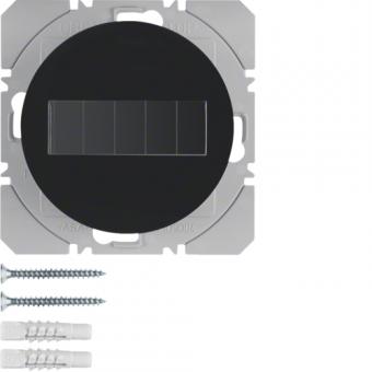 Berker R.1 - R.3 Solar Funkwandsender 1fach flach schwarz glänzend 